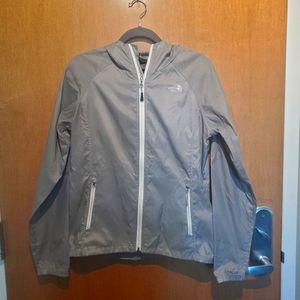 North face light gray windbreaker jacket women size M